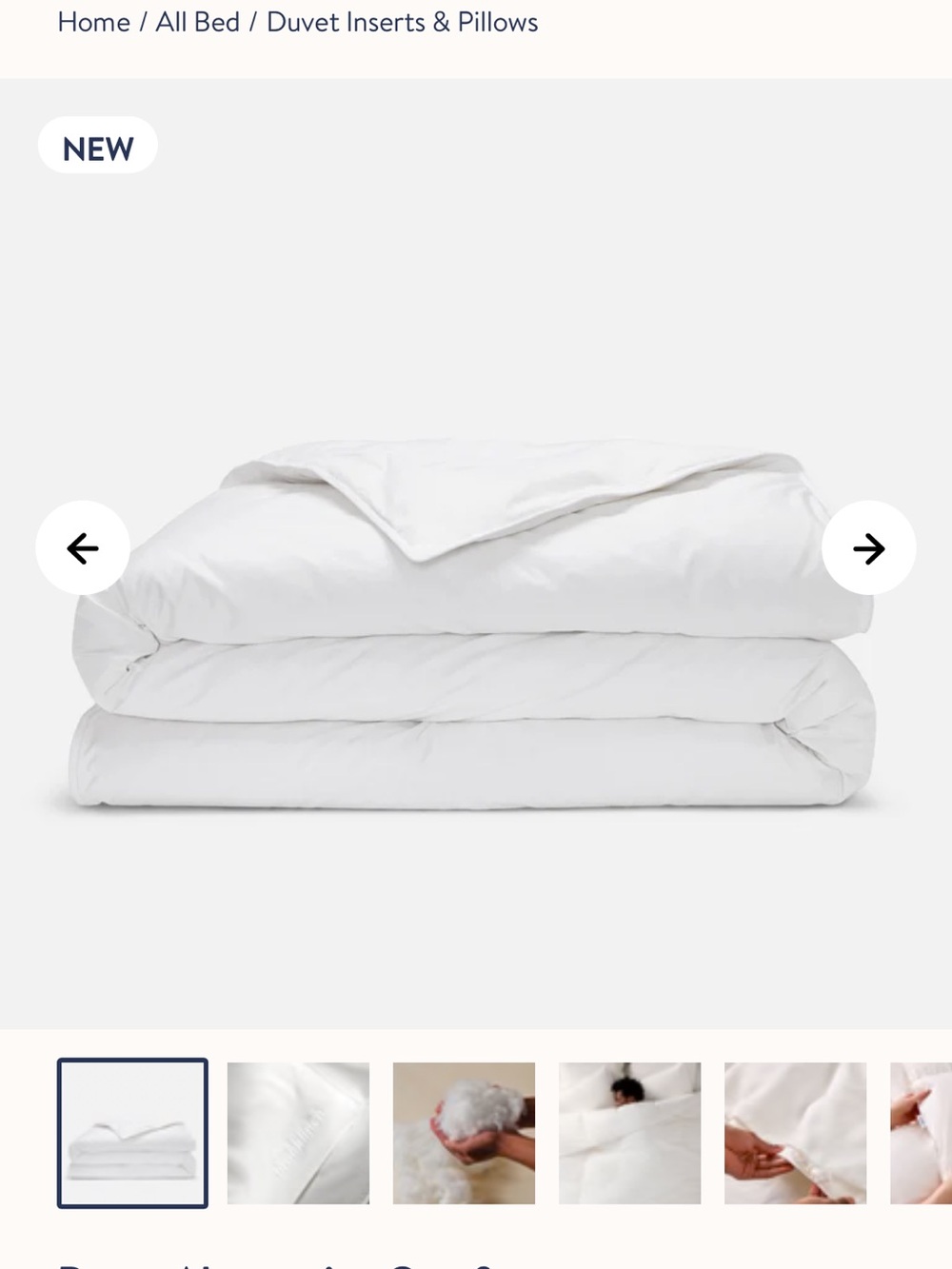 Brooklinen White Down Alternative Duvet Insert